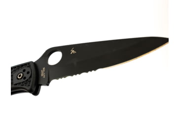 Image of Spyderco Endura 4 Lightweight Folding Knife, 3.8in, VG-10, Partially Serrated Drop Point Blade, Black Blade, Black FRN Handle, C10PSBBK
