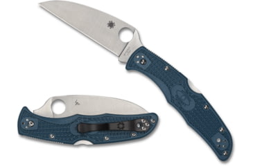Image of Spyderco Endura 4 Lightweight Blue Wharncliffe K390 Folding Knife, 3.78in, K390 Steel, Plain Blade, Blue FRN Handle, C10FPWK390