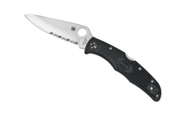 Image of Spyderco Endura 4 Lightweight Folding Knife, 3.8in, VG-10, Partially Serrated Drop Point Blade, FRN Black Handle, C10PSBK