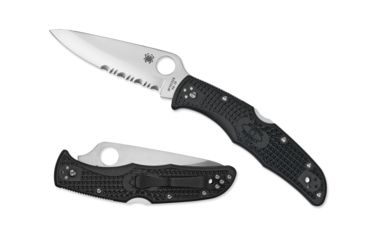 Image of Spyderco Endura 4 Lightweight Folding Knife, 3.8in, VG-10, Partially Serrated Drop Point Blade, FRN Black Handle, C10PSBK