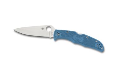 Image of Spyderco Endura 4 Lightweight Folding Knife, 3.8in, VG-10 Stainless Steel, Drop Point Blade, Full-Flat Ground, Plain Edge, Satin Finish, FRN Blue Handle, C10FPBL