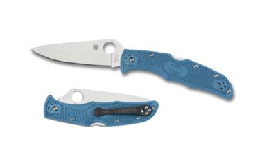 Image of Spyderco Endura 4 Lightweight Folding Knife, 3.8in, VG-10 Stainless Steel, Drop Point Blade, Full-Flat Ground, Plain Edge, Satin Finish, FRN Blue Handle, C10FPBL