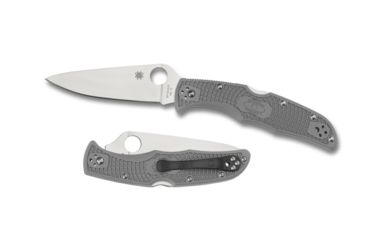 Image of Spyderco Endura 4 Lightweight Folding Knife, 3.8in, VG-10, Drop Point, Full-Flat Grind, Plain Edge, Satin Finish, FRN Gray Handle, C10FPGY