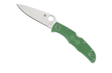 Image of Spyderco Endura 4 Lightweight Folding Knife, 3.8in, VG-10, Drop Point Blade, Full-Flat Grind, Satin Finish, FRN Green Handle, C10FPGR