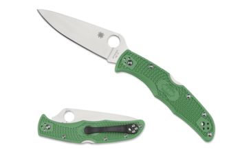 Image of Spyderco Endura 4 Lightweight Folding Knife, 3.8in, VG-10, Drop Point Blade, Full-Flat Grind, Satin Finish, FRN Green Handle, C10FPGR