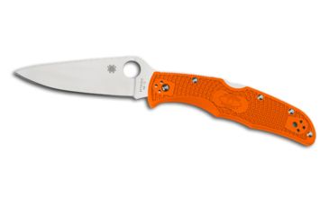 Image of Spyderco Endura 4 Lightweight Folding Knife, 3.8in, VG-10, Drop Point, Flat Ground FE Silver Blade, FRN Orange Handle C10FPOR