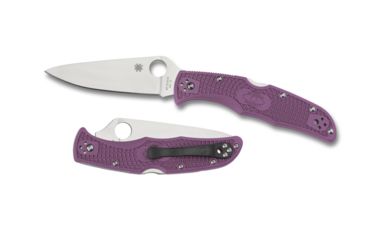 Image of Spyderco Endura 4 Lightweight Folding Knife, 3.8in, VG-10, Drop Point Blade, FRN Purple Handle, Flat Ground, Silver Blade, C10FPPR