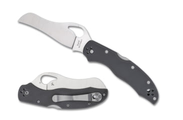 Image of Spyderco Gooney Folding Knife, 3.46in, 9Cr14MoV Stainless Steel, Wharncliffe Blade, G10, Grey Handle, BY24GPGY