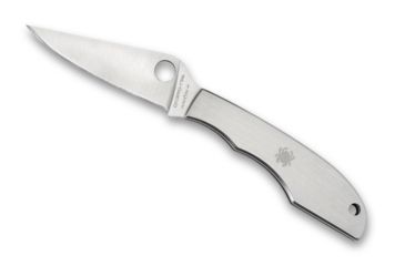 Image of Spyderco Grasshopper Slipit Folding Knife, 2.27in, Sandvik 12C27, Drop Point, Plain Edge, Stainless Steel Handle, C138P