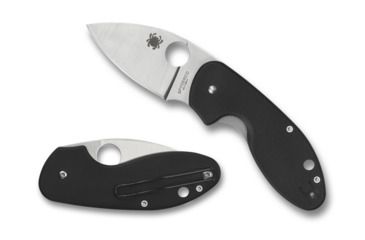 Image of Spyderco Insistent Plain Edge Folding Knife, 2.48in, G-10, Tip-Up, Black, C246GP