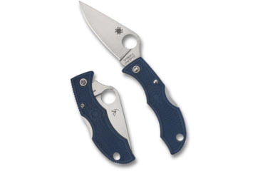 Image of Spyderco Ladybug 3 Lightweight Folding Knife, 1.93in, CPM SPY27, Leaf Blade, Satin Finish, Silver, FRN Blue Handle, LPCBL3