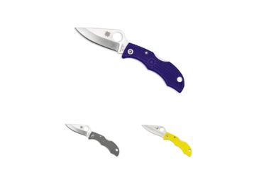 Image of Spyderco Ladybug3 4.4in Black Folding Knife, FE Blade, Foilage Green, Yellow