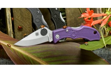 Image of Spyderco Ladybug 3 Folding Knife, 1.9in, VG-10, Clip Point Blade, Purple FRN Handle, LPRP3
