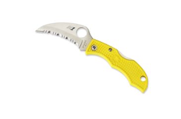 Image of Spyderco Ladybug3 Salt Yellow FRN Handle, H-1 Hawkbill Fold Knife LYLS3HB