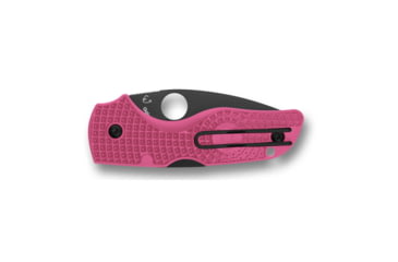 Image of Spyderco Lil' Native Folding Knife, 2.42in, CTS BD1N, DLC, Leaf Blade, FRN Pink Handle, C230PPNBK