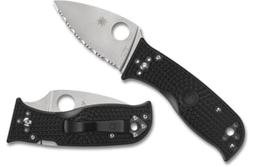 Image of Spyderco Lil' Temperance 3 Lightweight Folding Knives by Sal Glesser, 2.92in, VG-10 Steel, Plain Blade, Black FRN Handle, C69PBK3