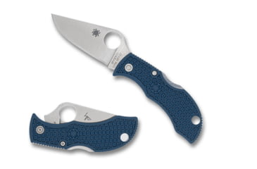 Image of Spyderco Manbug Folding Knife, 1.96in, CPM SPY27, Satin, Modified Clip Blade, FRN Blue Handle, 716104000326
