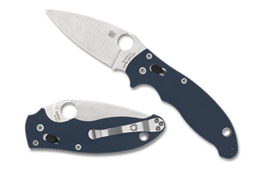 Image of Spyderco Manix 2 Folding Knife, 3.37in, CPM SPY27, Drop Point, G-10, Blue Handle, SPY-C101GPCBL2