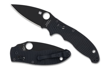 Image of Spyderco Manix 2 Folding Knife, 3.37in, CPM MagnaCut, DLC, Leaf Blade, G-10, Black Handle, 716104018703