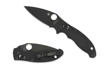 Image of Spyderco Manix 2 Folding Knife, 3.37in, CTS BD1, Drop Point Blade, G-10, Black Handle, C101GPBBK2