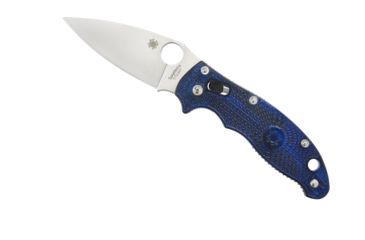 Image of Spyderco Manix 2 Folding Knife, 3.37in, CTS BD1 Fine Edge, Drop Point Blade, Translucent FRCP Blue Handle, C101PBL2