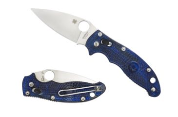 Image of Spyderco Manix 2 Folding Knife, 3.37in, CTS BD1 Fine Edge, Drop Point Blade, Translucent FRCP Blue Handle, C101PBL2