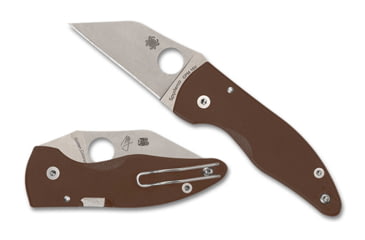 Image of Spyderco MicroJimbo Folding Knives, 2.45in, CPM 15V, G-10, Satin, Brown, 716104018116