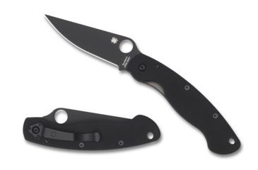 Image of Spyderco Military Folding Knife, Black G-10 Handle, Black Blade, FE Blade, C36GPBK