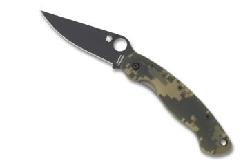 Image of Spyderco Military Folding Knife, Camo G-10 Handle, Black Blade, FE Blade, C36GPCMOBK