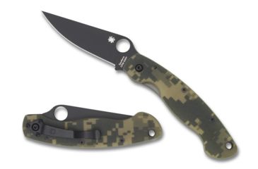 Image of Spyderco Military Folding Knife, Camo G-10 Handle, Black Blade, FE Blade, C36GPCMOBK