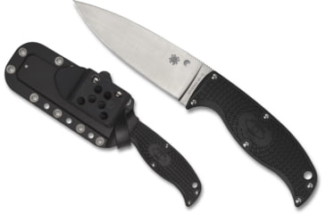 Image of Spyderco Enuff 2 Fixed Blade Knife by Sal Glesser, 3.93in, VG-10 Steel, Leaf Blade, Plain Blade, Black FRN Handle, FB31PBK2