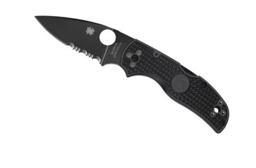 Image of Spyderco Native 5 Lightweight Folding Knife, 3.11in, CPM S30V Stainless Steel, Drop Point, Combination Edge, Black Blade, FRN Black Handle, C41PSBBK5