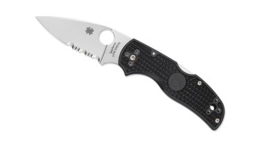 Image of Spyderco Native 5 Lightweight Folding Knife, 2.95in, CPM S30V, Drop Point, Combination Edge, FRN Black Handle, C41PSBK5