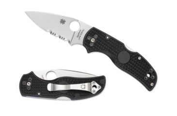 Image of Spyderco Native 5 Lightweight Folding Knife, 2.95in, CPM S30V, Drop Point, Combination Edge, FRN Black Handle, C41PSBK5