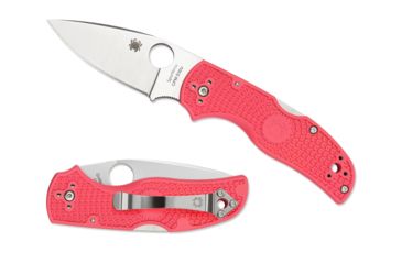 Image of Spyderco Native 5 Lightweight Folding Knife, 2.95in, CPM S30V, Drop Point, Plain Edge, FRN Pink Handle, C41PPN5