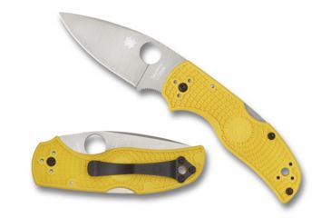 Image of Spyderco Native 5 Lightweight Folding Knife, 2.95in, CPM MagnaCut, Drop Point Blade, PlainEdge, FRN Yellow Handle, C41PYL5