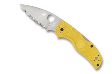 Image of Spyderco Native 5 Salt Lightweight Folding Knife, 2.95in, CPM MagnaCut Stainless Steel, SpyderEdge, Leaf Shape Blade, FRN Yellow Handle, C41SYL5