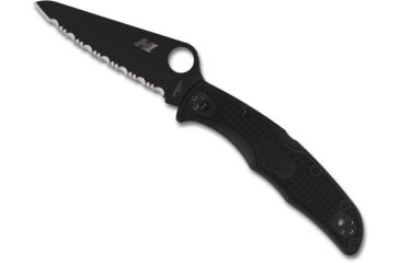 Image of Spyderco Pacific Salt 2 Folding Knife, 3.78in, H-1, FRN, Serrated, Black, C91SBBK2