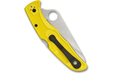 Image of Spyderco Pacific Salt 2 Folding Knife, 3.78in, H-2 Steel, Drop Point Blade, Fully Serrated, FRN Yellow Handle, C91SYL2