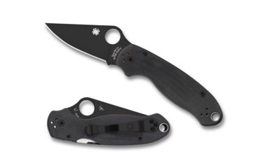 Image of Spyderco Para 3 Folding Knife, 2.95in, CPM S45VN, Clip Point Blade, Plain Edge, G-10, Black Handle, C223GPBK