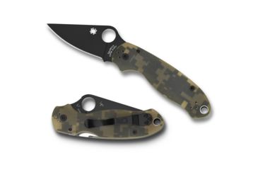 Image of Spyderco Para 3 Folding Knife, 2.95in, CPM S45VN, Clip Point Blade, Plain Edge, Black Blade, G-10, Digital Camo Handle, C223GPCMOBK