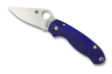 Image of Spyderco Para 3 Folding Knife, 2.95in, CPM S110V, Clip Point Blade, Satin Finish, Plain Edge, G-10, Dark Blue Handle, C223GPDBL