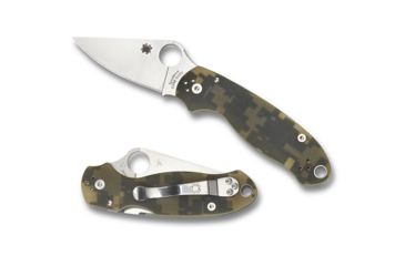 Image of Spyderco Para 3 Folding Knife, PlainEdge, 2.95in, CPM S45VN, Clip Point Blade, G-10, Digital Camo Handle, C223GPCMO