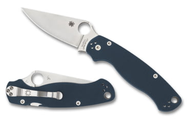 Image of Spyderco Para Military 2 Folding Knife, 3.45in, CPM SPY27, Clip Point Blade, Cobalt Blue G10 Handle, SPY-C81GPCBL2