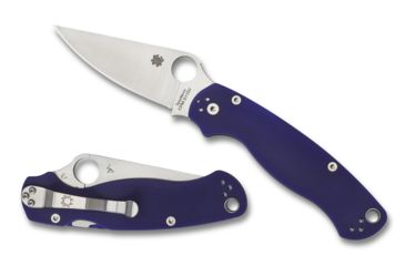 Image of Spyderco Para Military 2 Folding Pocket Knife, G-10, Dark Blue, S110v, Plain Edge, C81GPDBL2