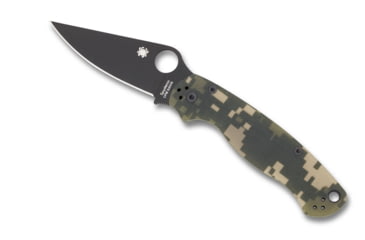 Image of Spyderco ParaMilitary 2 Folding Knife, 3.45 in, CPM S45vn, Camo, G-10 Handle, PlainEdge Black Blade, C81GPCMOBK2