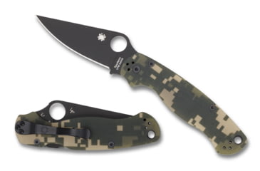 Image of Spyderco ParaMilitary 2 Folding Knife, 3.45 in, CPM S45vn, Camo, G-10 Handle, PlainEdge Black Blade, C81GPCMOBK2