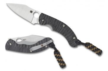Image of Spyderco Perrin PPT 7.38in PlainEdge Folding Knife, Carbon Fiber, Black C135CFP
