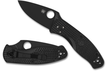 Image of Spyderco Persistence Lightweight Folding Knife, 2.75in, 8Cr13MoV Steel, Black Coated, PlainEdge, Drop Point Blade, FRN Black Handle, C136PBBK