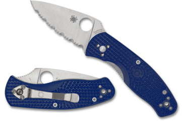 Image of Spyderco Persistence Lightweight Folding Knife, 2.75in, CPM S35VN, Partially Serrated Leaf Blade, Blue FRN Handle, C136PSBL